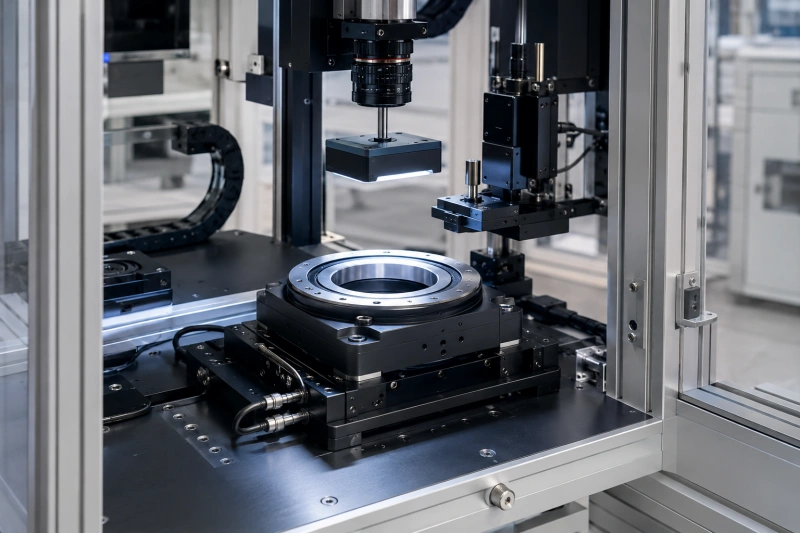hollow rotary platform for inspection equipment