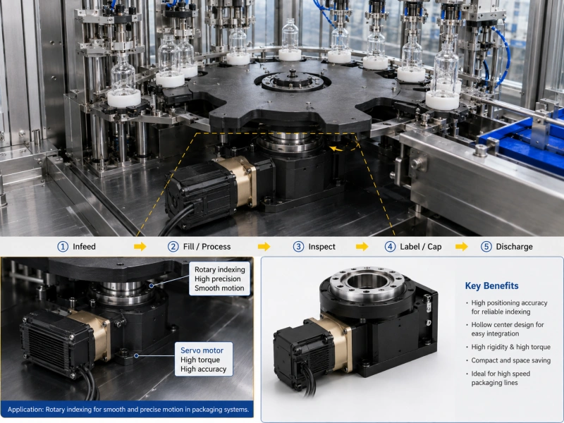 rotary positioning applications in packaging machinery