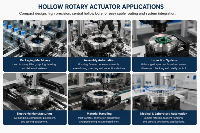 hollow rotary actuator applications in automated machinery