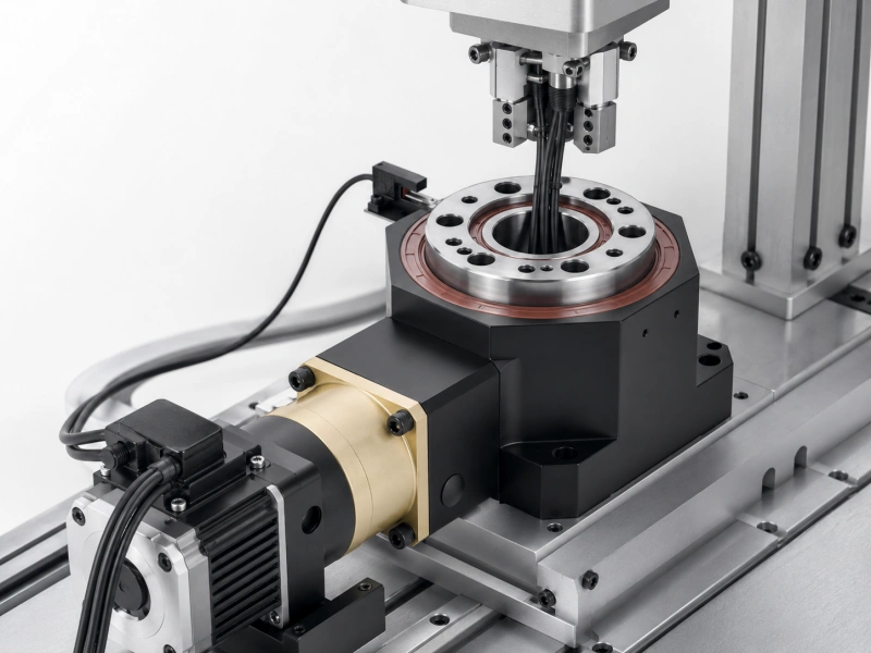 hollow rotary actuator with central bore for cable routing