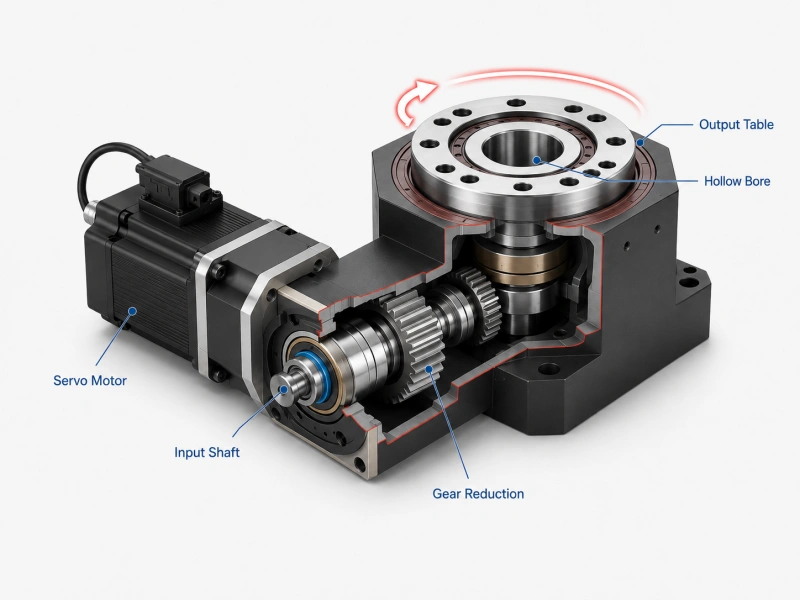 how a hollow rotary actuator works with servo motor