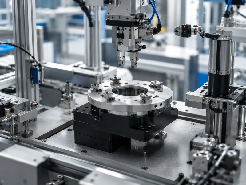 hollow rotary table for automated assembly station