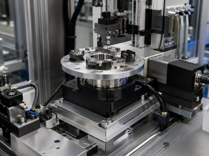 hollow rotary table machine layout for automation fixture positioning