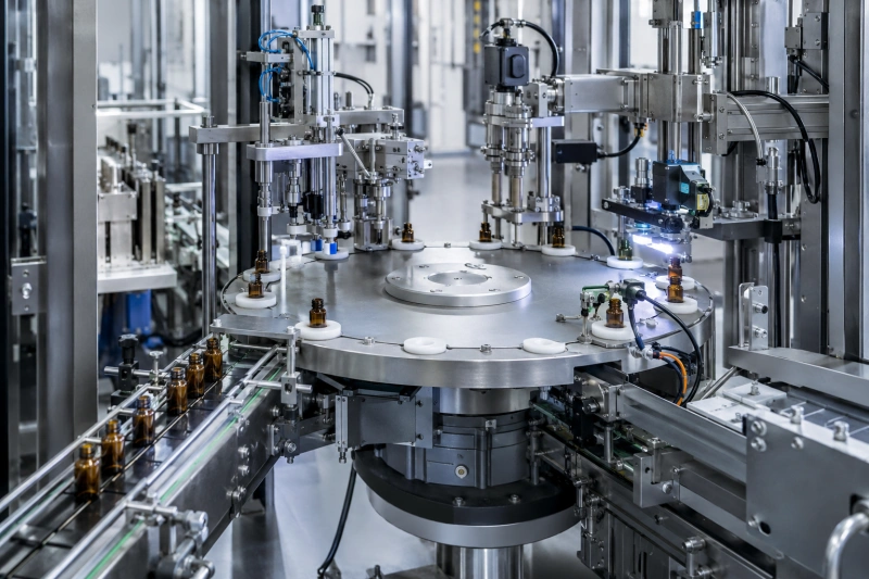 servo rotary indexer in packaging automation line