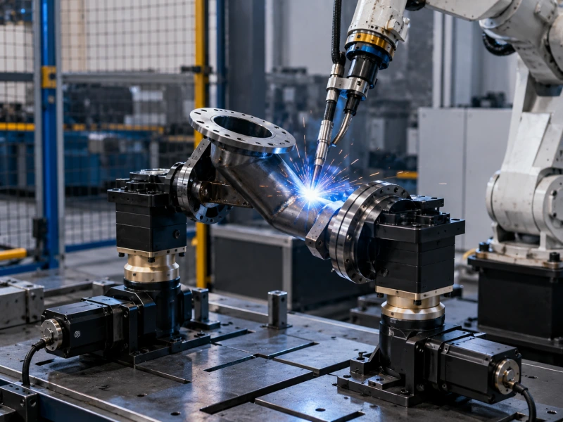 servo rotary positioner for welding support
