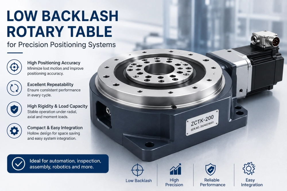 low backlash rotary table for precision positioning systems