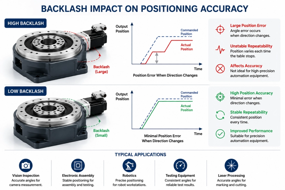 rotary table backlash effect on positioning accuracy