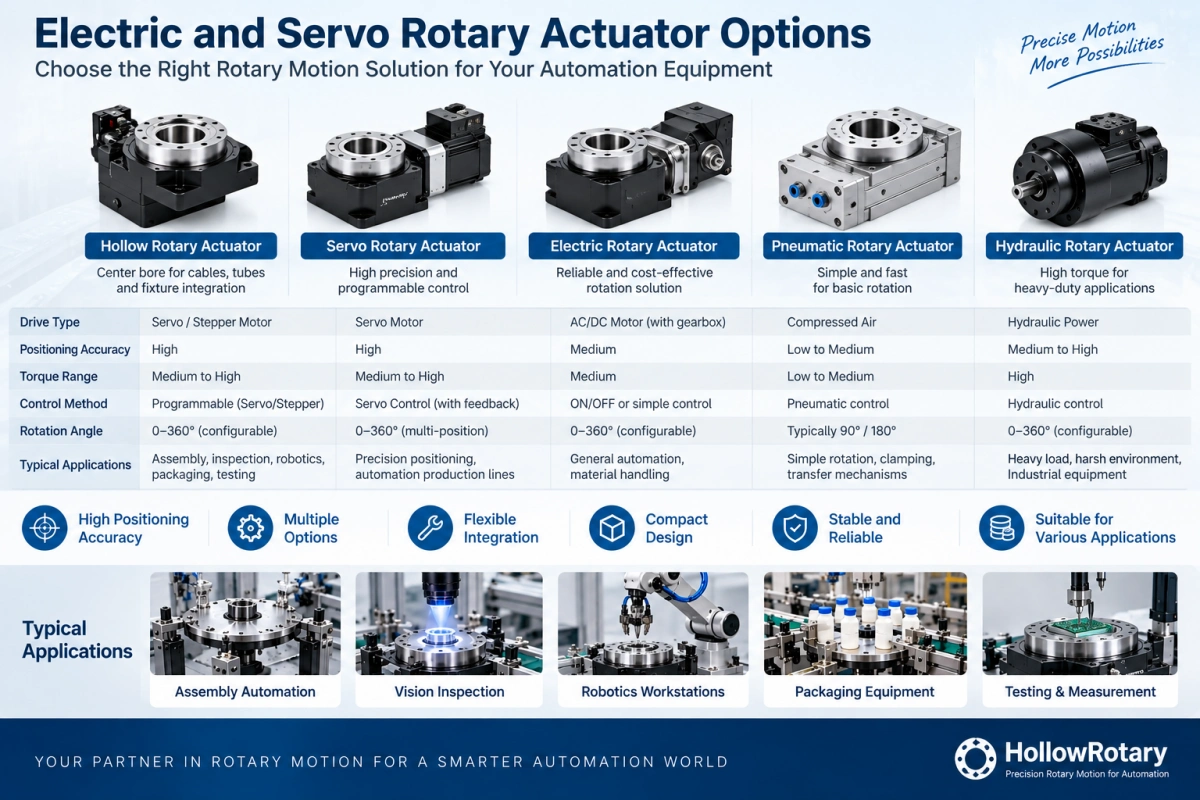electric and servo rotary actuator options for industrial automation